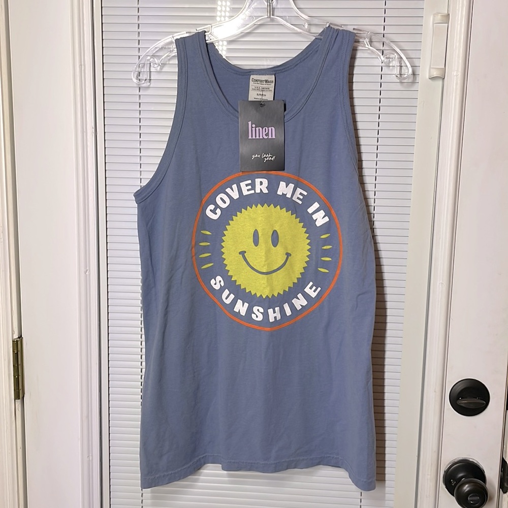 Linen - Cotton Tank Top - Washed Blue